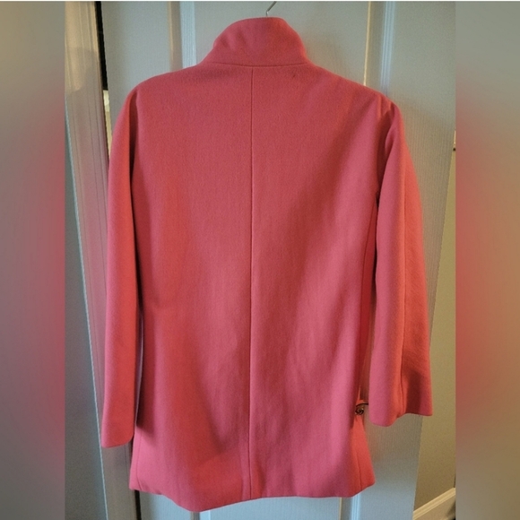 J. Crew Cocoon Coat Italian Stadium Cloth Wool Blend Coral Pink Size 0 - Picture 6 of 9